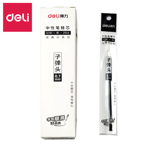 Deli Gel <b>Pen</b> Refill S761 0.7mm Bullet Tip Black 20 Pcs Office Student Use - Product Image 1