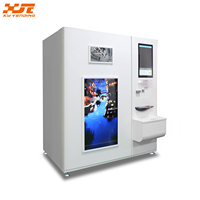 Distributeur automatique de nourriture avec perforateur métallique anti-expansion, incluant une boîte à vaisselle chaude, code QR, jeton, écran tactile, compatible ADA et SDK