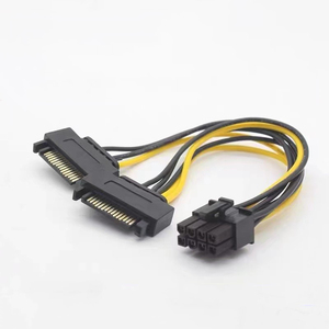 <span class=keywords><strong>สาย</strong></span>เคเบิลอะแดปเตอร์สำหรับ<span class=keywords><strong>การ์ด</strong></span>กราฟิก15pin กับ8pin ขนาด20ซม. <span class=keywords><strong>สาย</strong></span>ไฟพาวเวอร์ซัพพลาย PCIE SATA 8P ไปยัง SATA ขายส่งจากโรงงาน - Product Image 2