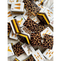 Ensemble de Mahjong Américain de Luxe Moderne à Imprimé Léopard, 160 Tuiles Acryliques Superposées, Jeu Animalier Doré pour 4 Joueurs, Cadeau de Casino