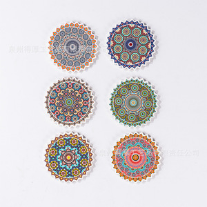 Sous-verres en céramique marocaine ronds, colorés, motif Mandala et Œil protecteur, pour la protection des boissons, cadeau d'exportation, sourcing - Product Image 4