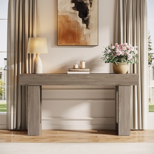 Tables <span class=keywords><strong>console</strong></span> longues de 63 pouces pour entrée Grande <span class=keywords><strong>table</strong></span> de canapé derrière le canapé <span class=keywords><strong>Table</strong></span> d'entrée en bois gris <span class=keywords><strong>Console</strong></span> industrielle - Product Image 1