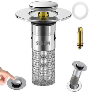 Acier inoxydable Argent Pop Up Égouttoir Salle De Bains <span class=keywords><strong>Évier</strong></span> Bouchon Attrape Cheveux Lavabo Lavabo Bouchon Vidange - Product Image 1