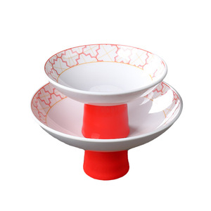 Assiette en mélamine de style chinois à pied haut, forme irrégulière, pour plats froids d'hôtel, collations de fête, design créatif - Product Image 5