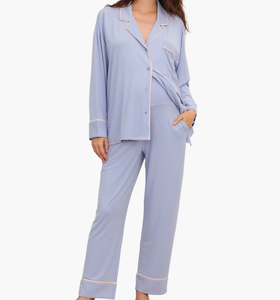 Camisón de Punto para Mujer Talla Grande, Ropa de Dormir para Maternidad, Conjunto de Pijama de Bambú Viscosa Ecológica, Ropa de Dormir Transpirable para <span class=keywords><strong>Embarazadas</strong></span> - Product Image 3