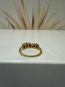 Bague en or massif 10K avec rubis du Mozambique et motif zigzag, rubis naturel, alliance délicate, bijou en pierres précieuses, cadeau - Product Image 3