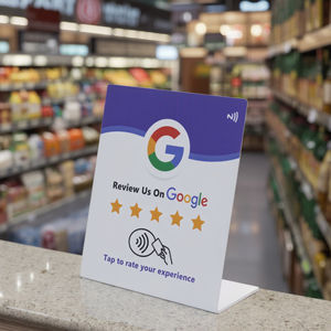 Support de carte de visite numérique NFC TapFive avec logo personnalisé, code QR, paiement sans contact, menu des réseaux sociaux pour les hôtels, avis Google, PVC - Product Image 5