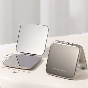 <span class=keywords><strong>Miroir</strong></span> de maquillage compact pliable de voyage, double face, en acier inoxydable, avec logo personnalisé CF - Product Image 6