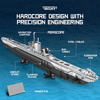 Juego de Bloques de Construcción Educativos de Plástico ABS Reobrix, 4 Piezas, Modelo de Barco Submarino, Juguete Electrónico, Escala 1:12, Gran Venta
