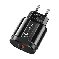 Grosir 18W QC3.0 USB pengisi daya dinding cepat, adaptor pengisi daya 5V/3A 9V/2A EU colokan AS untuk ponsel 15 16pro perlindungan OTP
