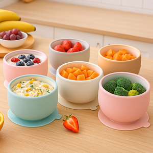 Plato y Tazón <span class=keywords><strong>de</strong></span> Cerámica para Niños Pequeños con <span class=keywords><strong>Cubierta</strong></span> <span class=keywords><strong>de</strong></span> Silicona <span class=keywords><strong>de</strong></span> Grado Alimenticio, Mangas <span class=keywords><strong>de</strong></span> Silicona, Tazón <span class=keywords><strong>de</strong></span> Porcelana - Product Image 3