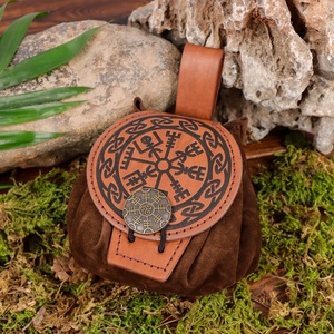 Bolsa de Cintura Personalizada em Couro Sintético PU Estilo Medieval Retrô Vintage com Gravação Alquímica para Cosplay Viking e Adereço para Festas Temáticas - Product Image 3
