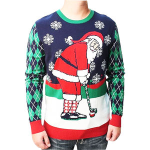 <span class=keywords><strong>Pull</strong></span> de Noël à col rond et manches longues en jacquard vintage unisexe pour hommes et femmes, vêtements de saison d'hiver - Product Image 1