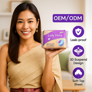 Fábrica de Algodão Orgânico Feminina Almofadas Sanitárias Diárias Descartáveis Menstruais Calcinhas OEM Personalize Marca Almofadas Sanitárias Fabricante - Product Image 4