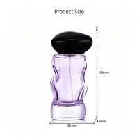 Flacon de parfum en verre sculpté unique de 30 ml et 50 ml, transparent, or, argent, unisexe