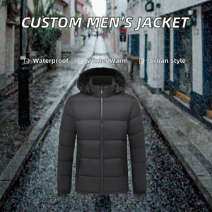 Customized Unisex Winter Hooded Thick <b>Waterproof</b> High Street Letter <b>Long</b> Zipper <b>Jacket</b> - Product Image 2