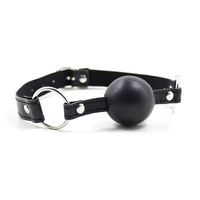 Bâillon à boule en silicone rose pour femmes, pour jeux sexuels, jouet sexuel en silicone, bâillon à morsure SM à bouche ouverte