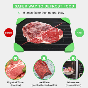 Bandeja Descongeladora Portátil de Aluminio Personalizada para Alimentos Congelados con Bandeja de Goteo, Descongelación Rápida, Descongelador de Carne Reutilizable - Product Image 5