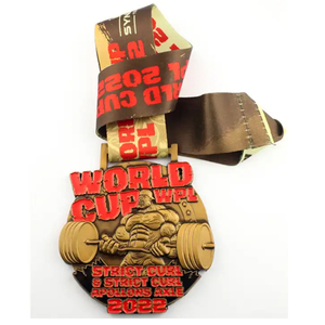 Factory Custom Sport medaille geprägt Logo Marathon lauf Geschenk Medaillon Trophäen und Metall medaillen - Product Image 6