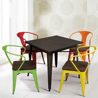 Sièges modernes Café Boutique Table à manger Chaise Salle à manger Table à manger Ensemble 4 chaises