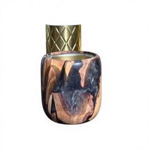 Opal Crescent Artisan Epoxy Resin and Sandalwood Religious Bukhoor Burner Hand- Oud Holder for <b>Home</b> Fragrance Ramadan Eid Gifts - Product Image 1