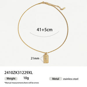 Collar de Gargantilla de punto de acero inoxidable delicado collar de punto hecho a mano perla Boho collar de alambre de piedra con cuentas - Product Image 6