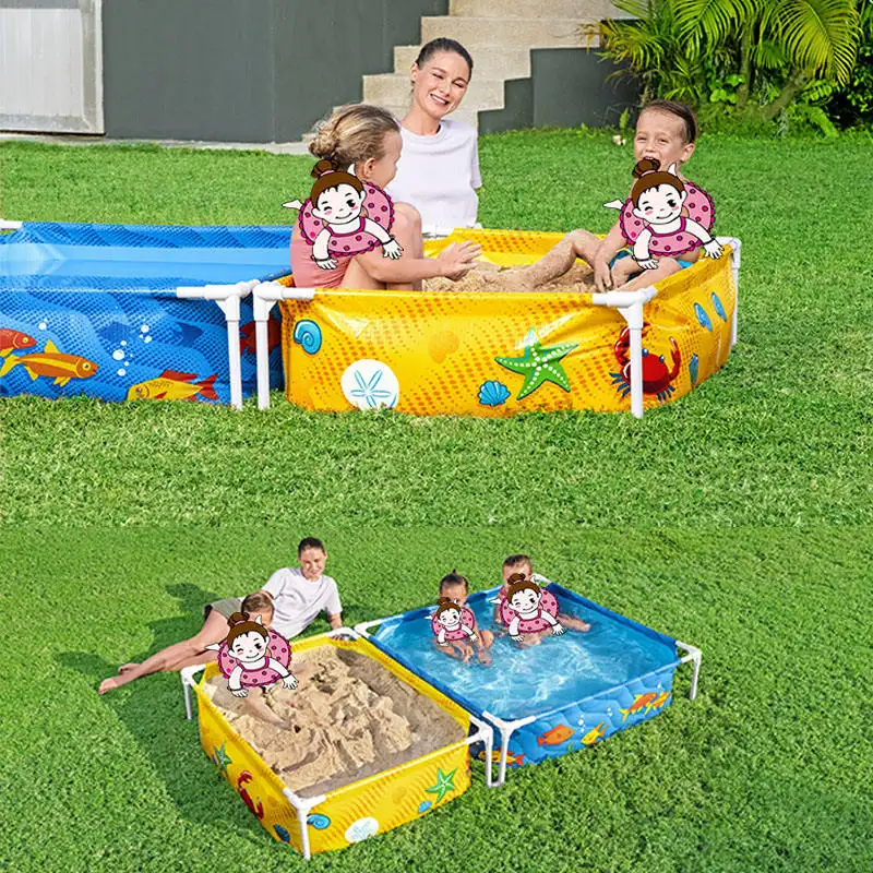 Bestway 561cf Neues Produkt Picina Outdoor Rechteckiger PVC-Rahmen Wasser pool und Sandkasten Fiberglas-Pool für Kinder