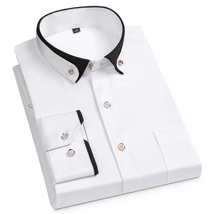 Camisa <span class=keywords><strong>de</strong></span> Negocios <span class=keywords><strong>de</strong></span> Manga Larga <span class=keywords><strong>para</strong></span> <span class=keywords><strong>Hombre</strong></span>, Sin Elástico, Elástica en Cuatro Direcciones, con Botones, Formal, <span class=keywords><strong>para</strong></span> Trabajo, Oficina, <span class=keywords><strong>Vestir</strong></span> - Product Image 5