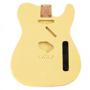 Supplier Wholesale Factory Guitar Unfinished Bass Carved Hollow Yellow Costom Guitar Body