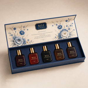 Caja de Embalaje Personalizada para Set de Perfumes, Caja para <span class=keywords><strong>5</strong></span> Botellas de Fragancia con Logotipo en Relieve, Caja Magnética para Perfumes, Cajas para Aceites Esenciales - Product Image 1