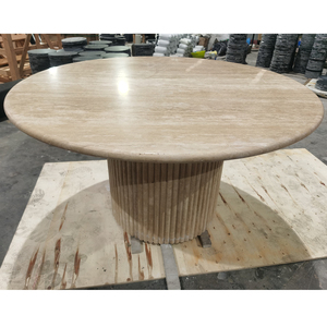 Bàn trà và bàn ăn phòng khách hiện đại 2025, chất liệu đá travertine cao cấp, giá bán buôn - Product Image 1