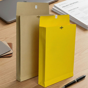 Sacs d'emballage en papier kraft naturel personnalisés en gros ou grandes enveloppes pliables pour documents - Product Image 4