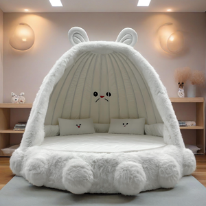 Cama Infantil Moderna de Madera con Diseño de Casa de Árbol de Monstruos y Animales de Dibujos Animados, Cama para Gatos, para Guardería, Escuela, Dormitorio, Linda Cama para Niña Pequeña - Product Image 2