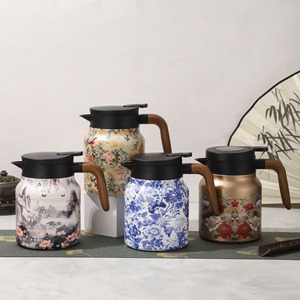 Arabic Retro tùy chỉnh 1L thép không gỉ cách điện cà phê phích ấm Flask đôi tường chân không nước Jug Tea Pot với lọc - Product Image 1