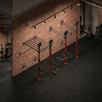 Estación de Dominadas y Dipes Montada en Pared con Múltiples Agarres, Brazos de Seguridad y Estructura de Acero para Entrenamiento Funcional en Casa