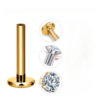 Piercing Labret en Titane ASTM F136 à Filetage Interne pour Tragus, Hélix, Daith, Lèvre - Bijoux de Mode pour Femme - Vente en Gros