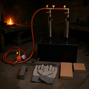 Fourneau à propane à double brûleur 2000C en acier inoxydable, four de fusion, équipement industriel de travail des métaux - Product Image 2