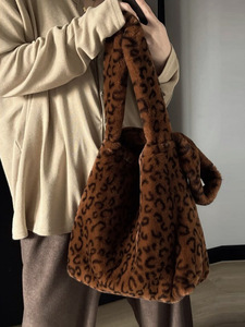 Borsa in pelliccia <span class=keywords><strong>di</strong></span> leopardo Vintage <span class=keywords><strong>di</strong></span> <span class=keywords><strong>lusso</strong></span> Super bella, finta borsa <span class=keywords><strong>di</strong></span> visone con motivo stampato a tracolla <span class=keywords><strong>di</strong></span> grande capacità, 2025 - Product Image 2