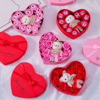 Vente en gros de savon en forme de rose en forme de cœur, boîte cadeau, cadeau pour la Saint-Valentin, cadeau pour la fête des enseignants, pour les amis, les amoureux et les enseignants