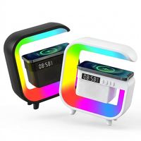 Meilleure Vente 2026 : Haut-parleur Réveil Multifonctionnel en Forme de G avec LED RGB, Bluetooth 5.3, Chargeur Sans Fil 5W et Logo Personnalisable – Idéal pour Cadeaux
