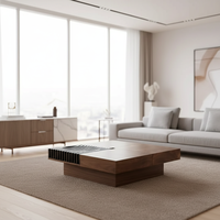 Table basse en bois moderne et luxueuse de conception créative avec rangement caché pour le salon, meubles de maison