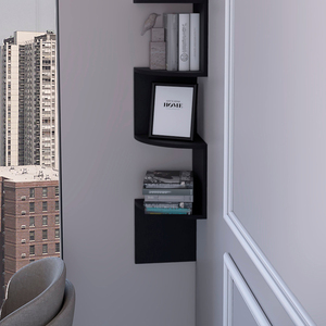 Wenge Full Wall Floating Shelf Modern Corner <b>Storage</b> For Living Room Or Bedroom Decor - Product Image 4