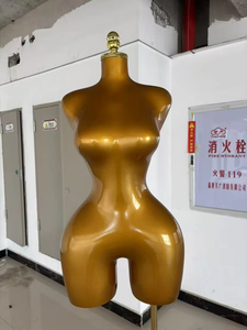 Maniquíes BBL Individuales - Gráficos de Datos por Artículo/Tienda: Maniquíes Femeninos de Boutique con Curvas, Parte Superior del Cuerpo Dorada - Product Image 4