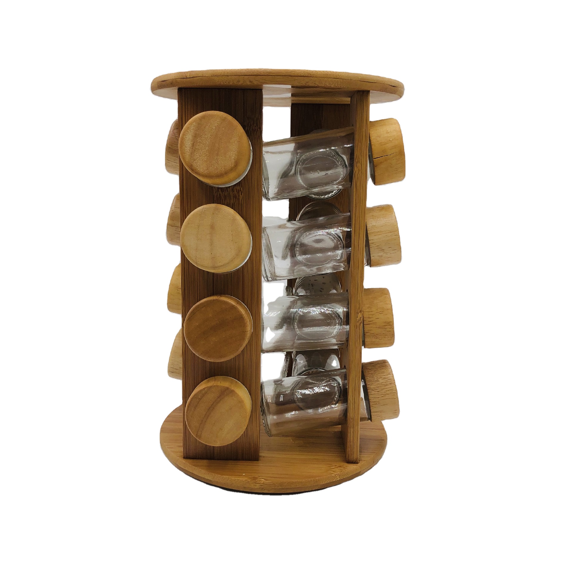 WS299 Kchen-Gewrzregal aus Bambus mit 4 Ebenen, rund, fr Restaurants,  Holzdeckel, drehbarer Sockel, erhltlich als freistehendes Gewrzglas-Set|  Alibaba.com