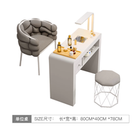 Table de Manucure Double Couche Effet Marbre Blanc, Facile à Nettoyer, Durable, Moderne et Élégante, avec Chaise – Offre Spéciale