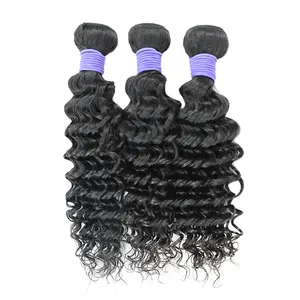 Best raw virgin hair companies supply Healthy deep wave bundles Full Cuticle Aligned, No Chemical Process for Long time using