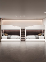 Lit superposé double pour dortoir, style capsule, en bois massif, taille standard, moderne et minimaliste, réglable, pour chambre et appartement