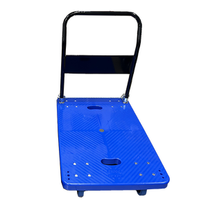 VIMA Heavy Duty Industrial Shopping Cart 150kg Iron & Plastic Four-Wheel <b>Platform</b> <b>Trolley</b> for Transportation - Product Image 2
