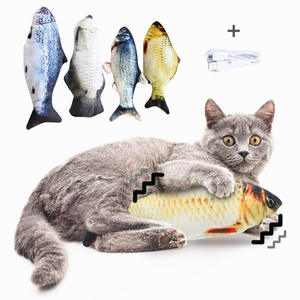 Simulación eléctrica USB, juguete interactivo para peces y gatos, diseño con tapa móvil con hierba gatera, juguete móvil eléctrico para masticar para gatos - Product Image 5