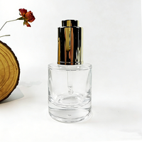 Nouvelle conception de flacons compte-gouttes en verre transparent vides pour soins de la peau cosmétiques, huile essentielle, 50 ml